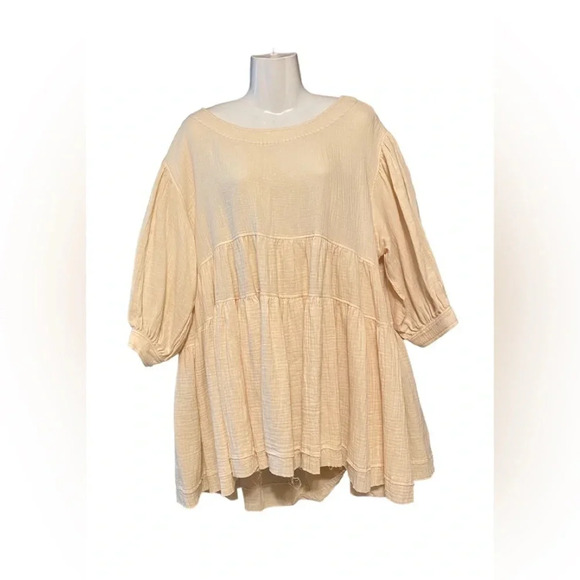 Dress Up Muslin Tiered Tunic Top - Picture 1 of 10